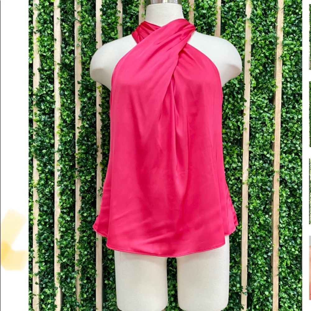 Pink crossed neck blouse large